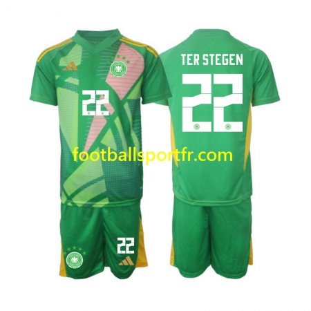 Tenue Allemagne Ter Stegen 22 Gardien Enfant Troisieme 2024-2025 Maillot de Foot